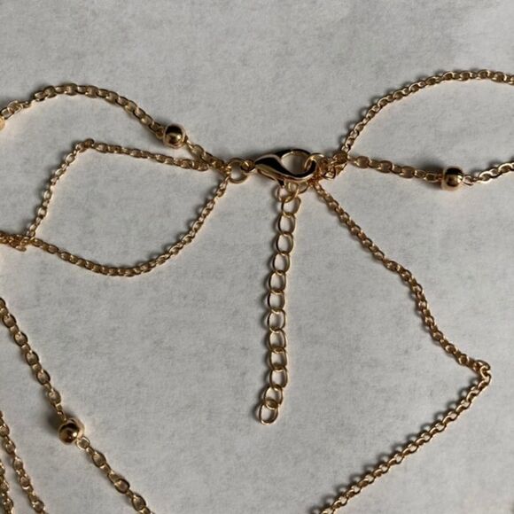 𝅺GOLDEN Layered Faux Onyx Stone Necklace - Picture 7 of 10